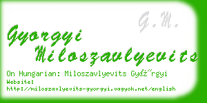 gyorgyi miloszavlyevits business card